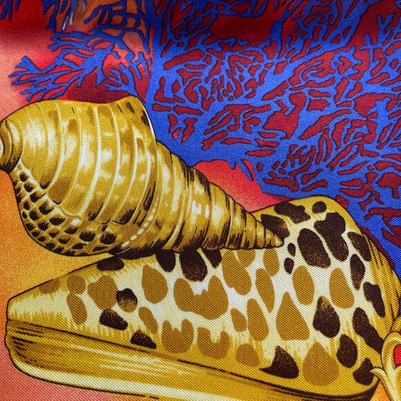 Versace “Trésor de la Mer” Silk Scarf – Coral Sea Print - Picture 12 of 15